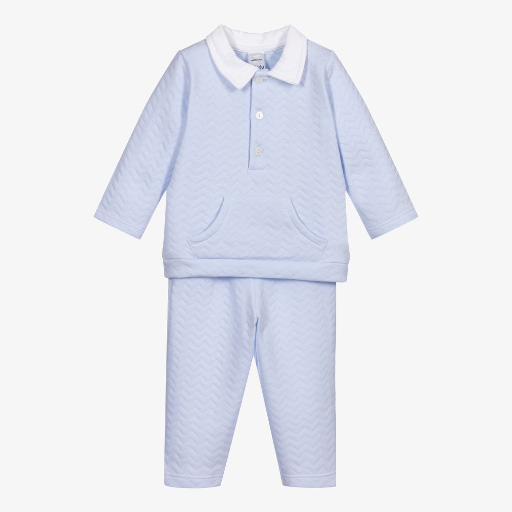Babidu - Blue Jersey Trouser Set | Childrensalon