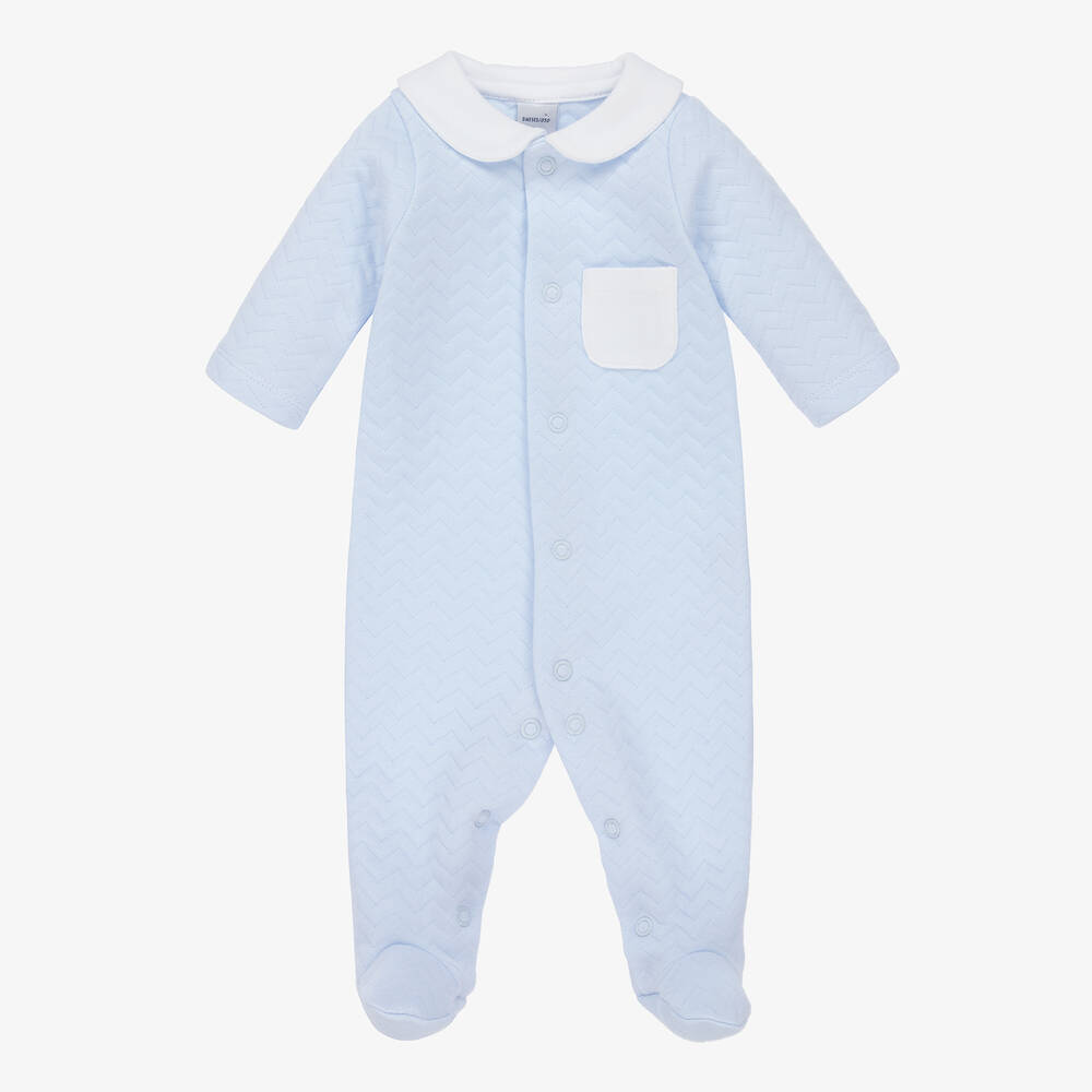 Babidu - Grenouillère bleue matelassée en coton  | Childrensalon