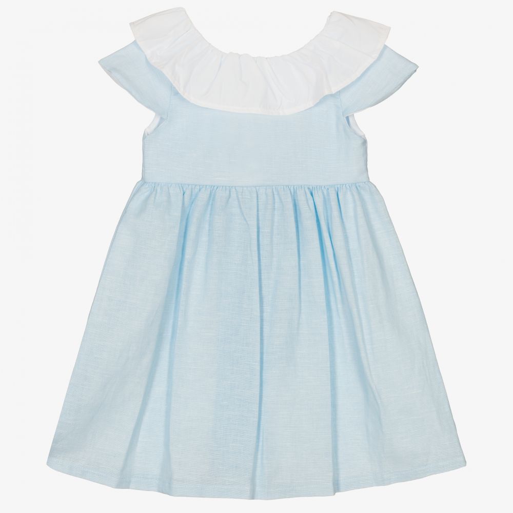 Babidu - Blue Ruffle Collar Dress  | Childrensalon