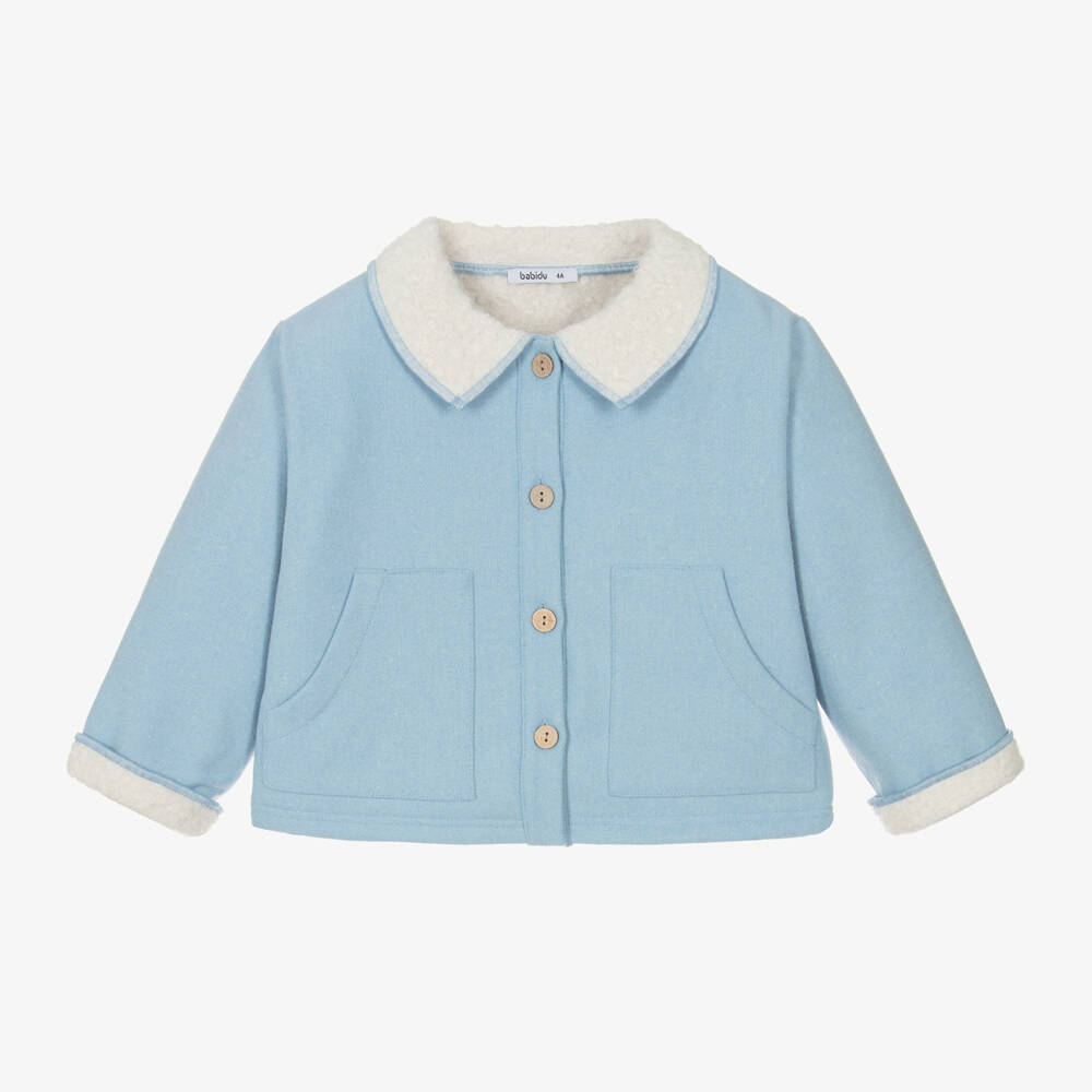 Babidu-Boys Azure Wool Jacket | Childrensalon Outlet