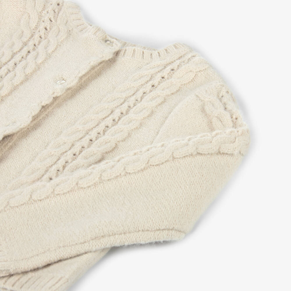 بابيدو -كارديغان محبوك كابل لون بيج | Childrensalon Outlet