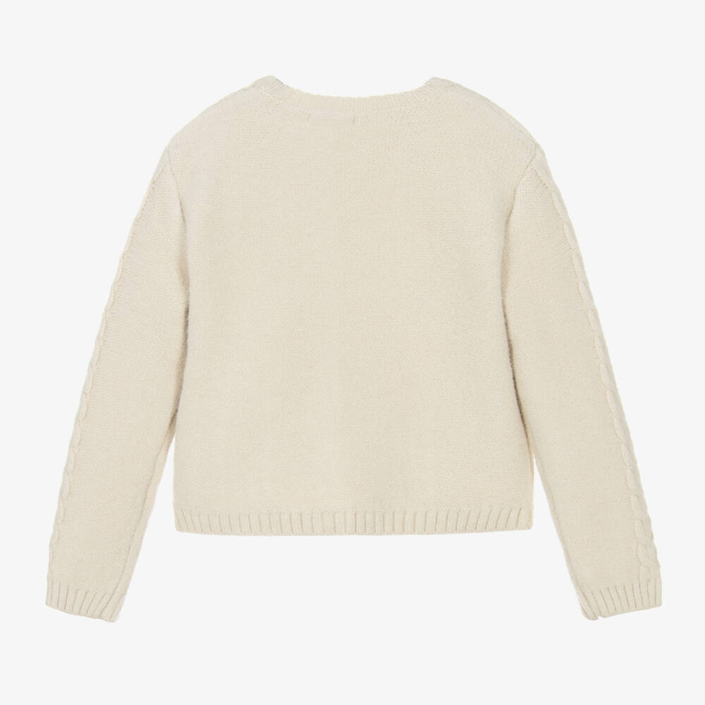 بابيدو -كارديغان محبوك كابل لون بيج | Childrensalon Outlet