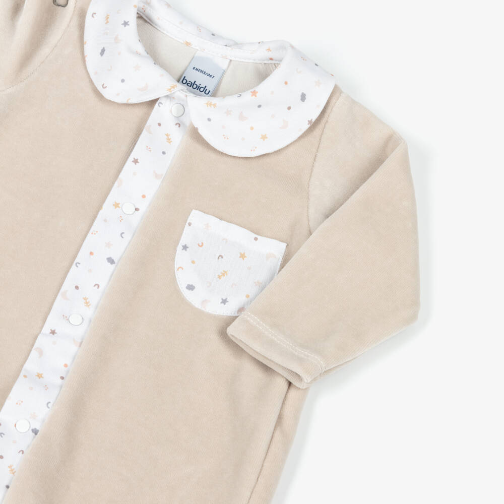 Babidu-أفرول بيج مخملي بنجوم للأولاد | Childrensalon Outlet