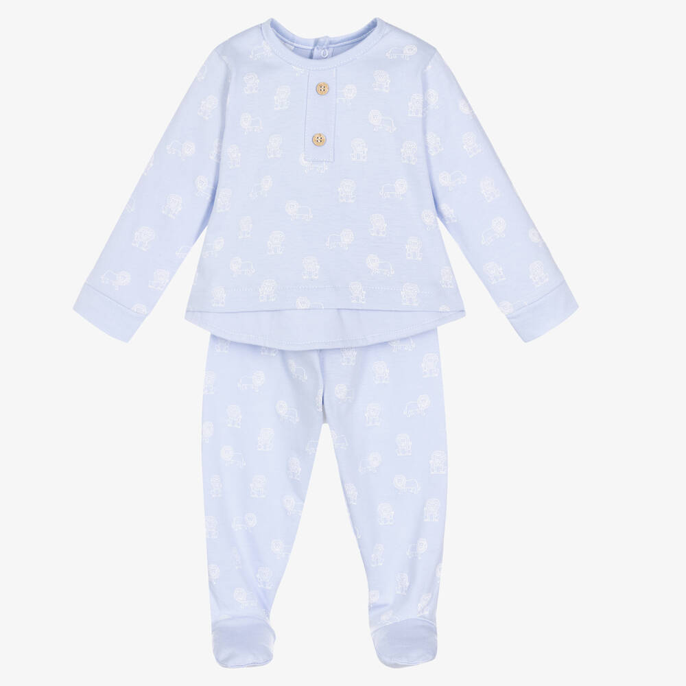 Babidu-Boys Blue 2 Piece Babygrow | Childrensalon Outlet
