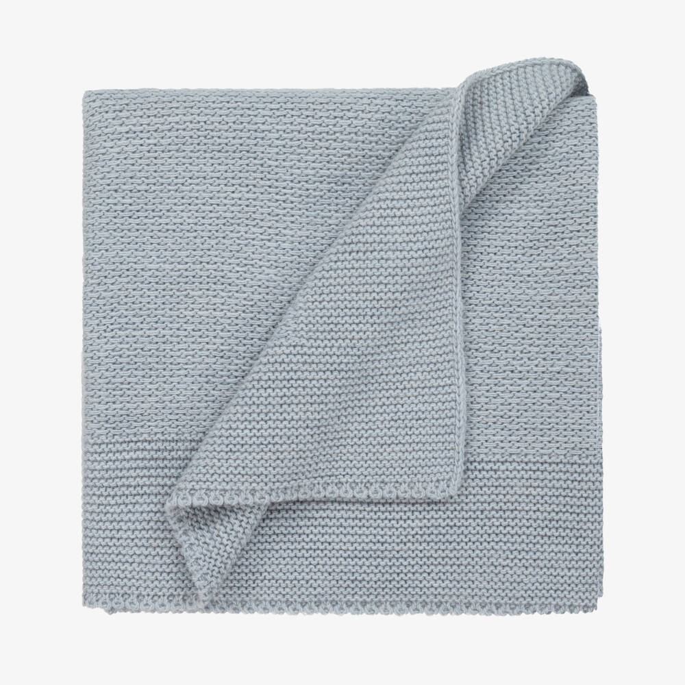 Babidu-Boys Blue Cosy Knit Blanket | Childrensalon Outlet