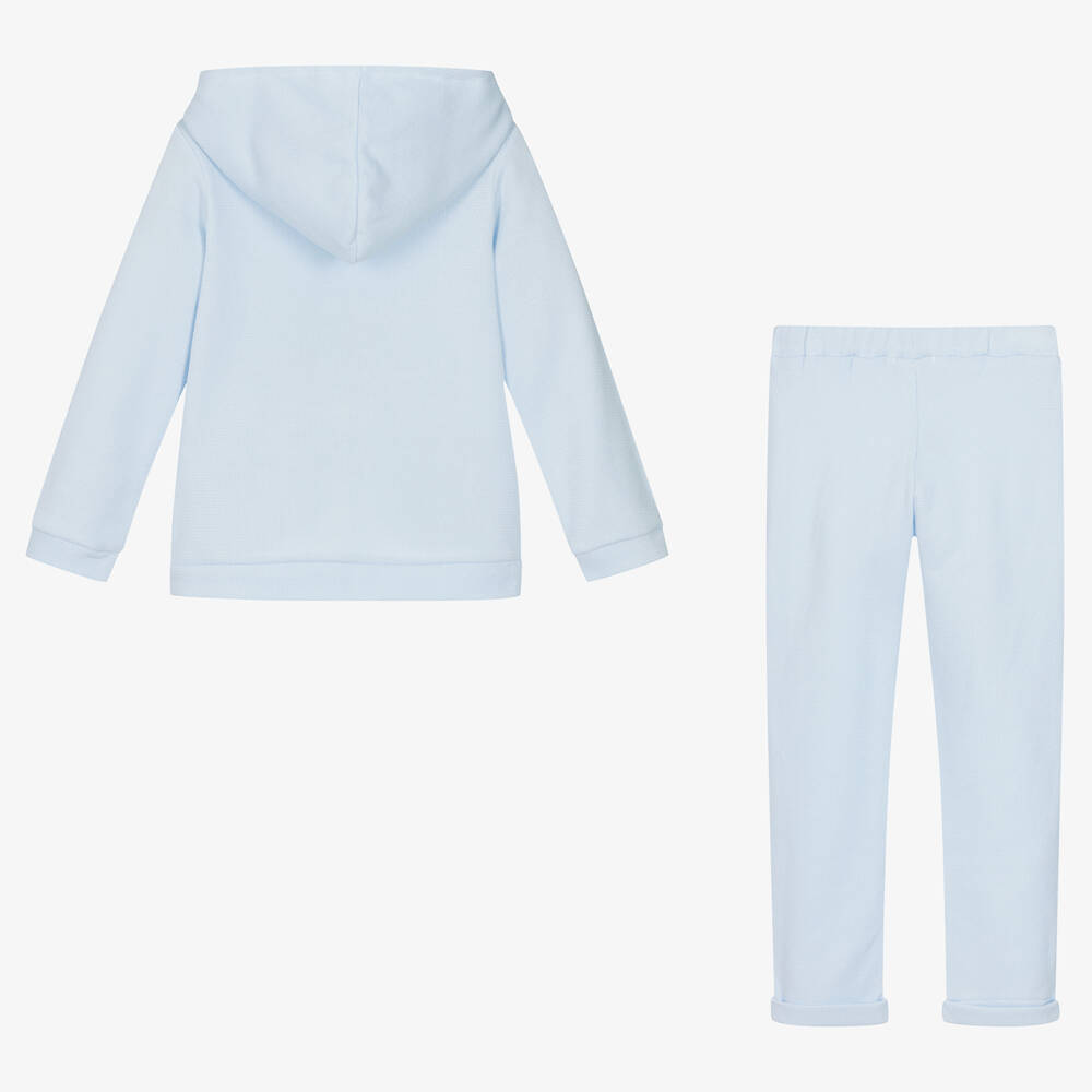 Babidu-Голубой спортивный костюм из хлопка с капюшоном | Childrensalon Outlet