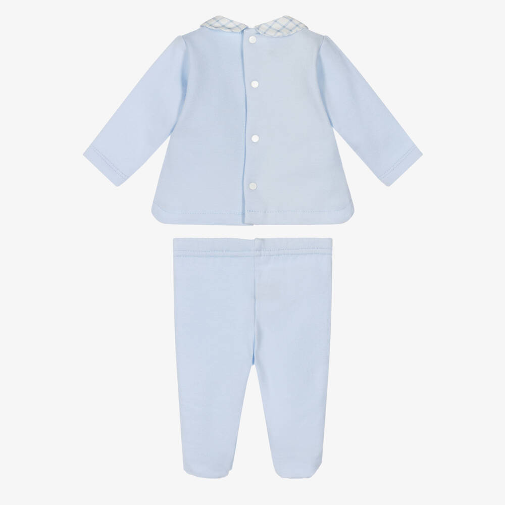 Babidu-Мягкий голубой хлопковый комбинезон для мальчиков | Childrensalon Outlet