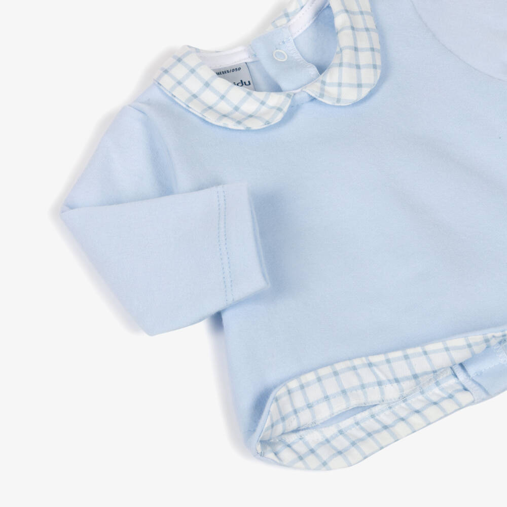 Babidu-Мягкий голубой хлопковый комбинезон для мальчиков | Childrensalon Outlet