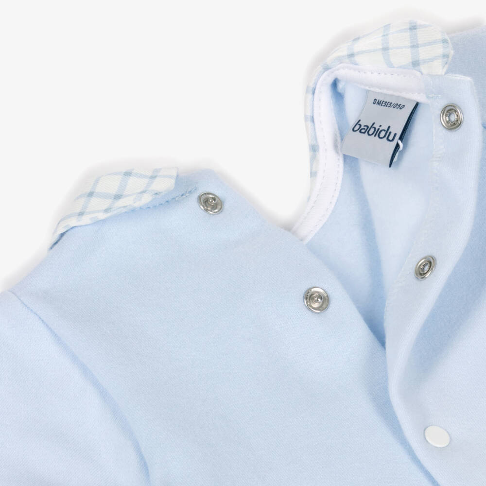 Babidu-Мягкий голубой хлопковый комбинезон для мальчиков | Childrensalon Outlet