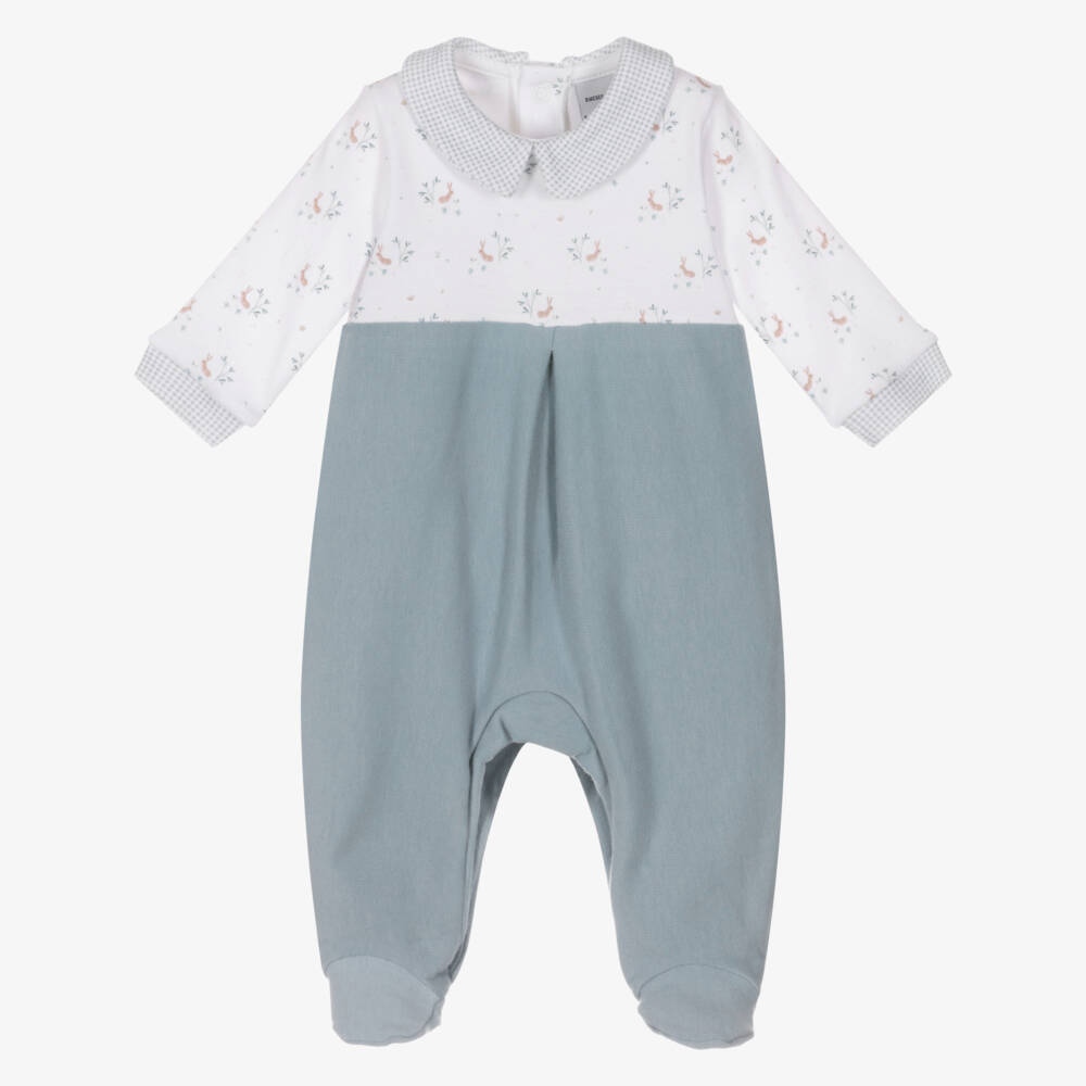 Babidu-Велюровый комбинезон синий для мальчиков | Childrensalon Outlet