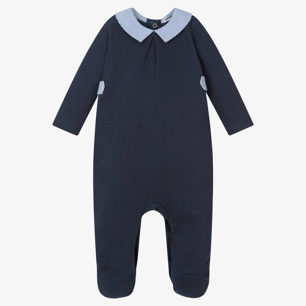 Babidu - Grenouillère bleue en coton garçon | Childrensalon