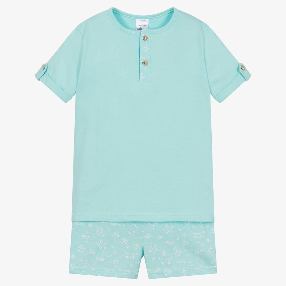 Babidu - Boys Blue Cotton Short Pyjamas | Childrensalon