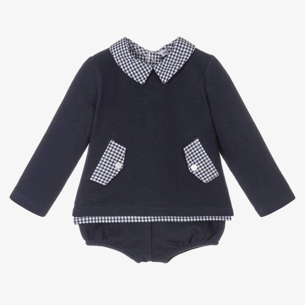 Babidu - Ensemble short bleu coton Garçon | Childrensalon