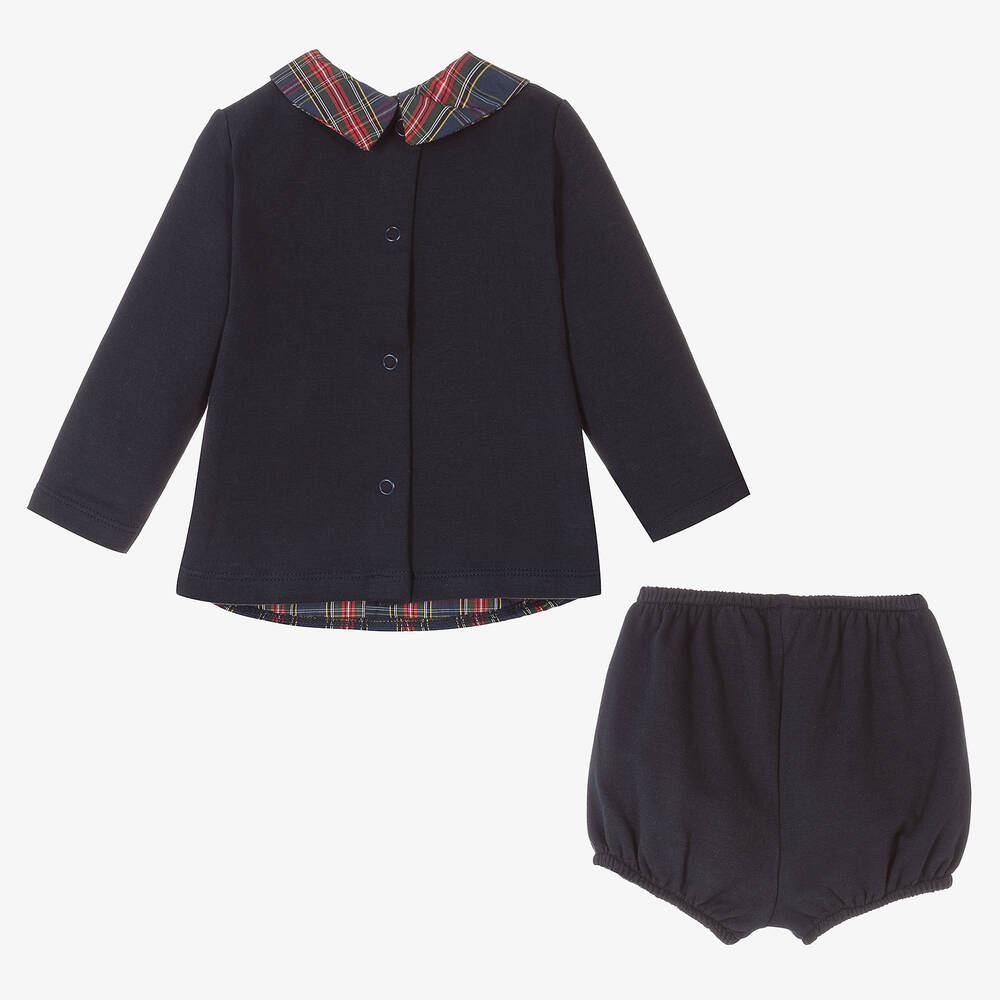 Babidu-Boys Blue Cotton Shorts Set | Childrensalon Outlet