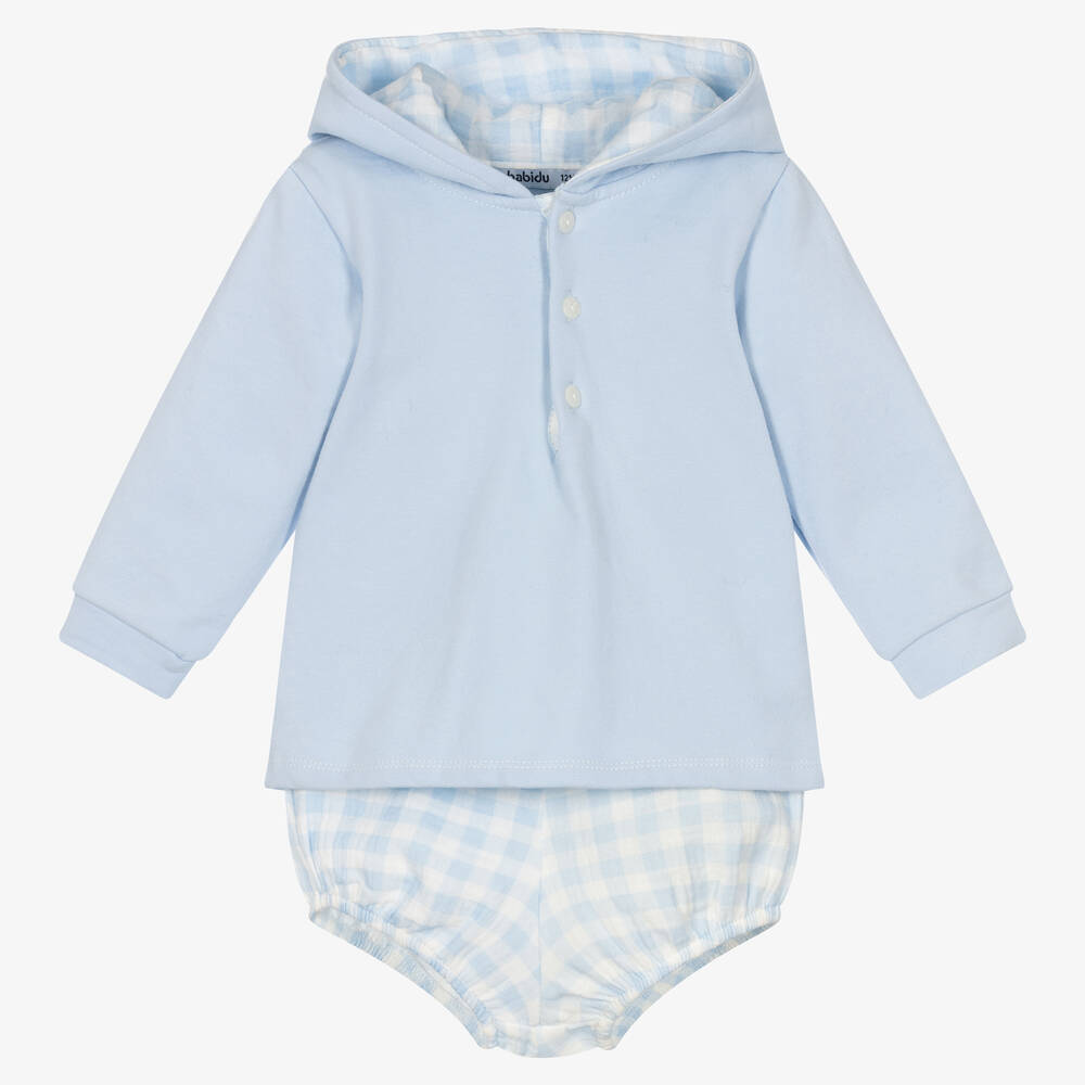 Babidu - Boys Blue Cotton Shorts Set | Childrensalon