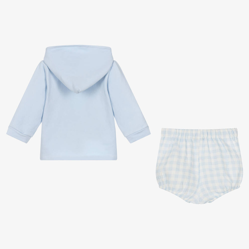 Babidu-Boys Blue Cotton Shorts Set | Childrensalon Outlet