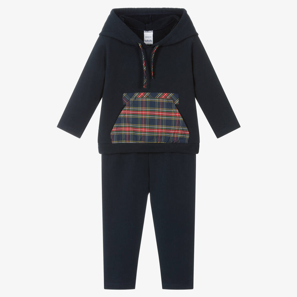 Babidu - Boys Blue Cotton Tracksuit | Childrensalon