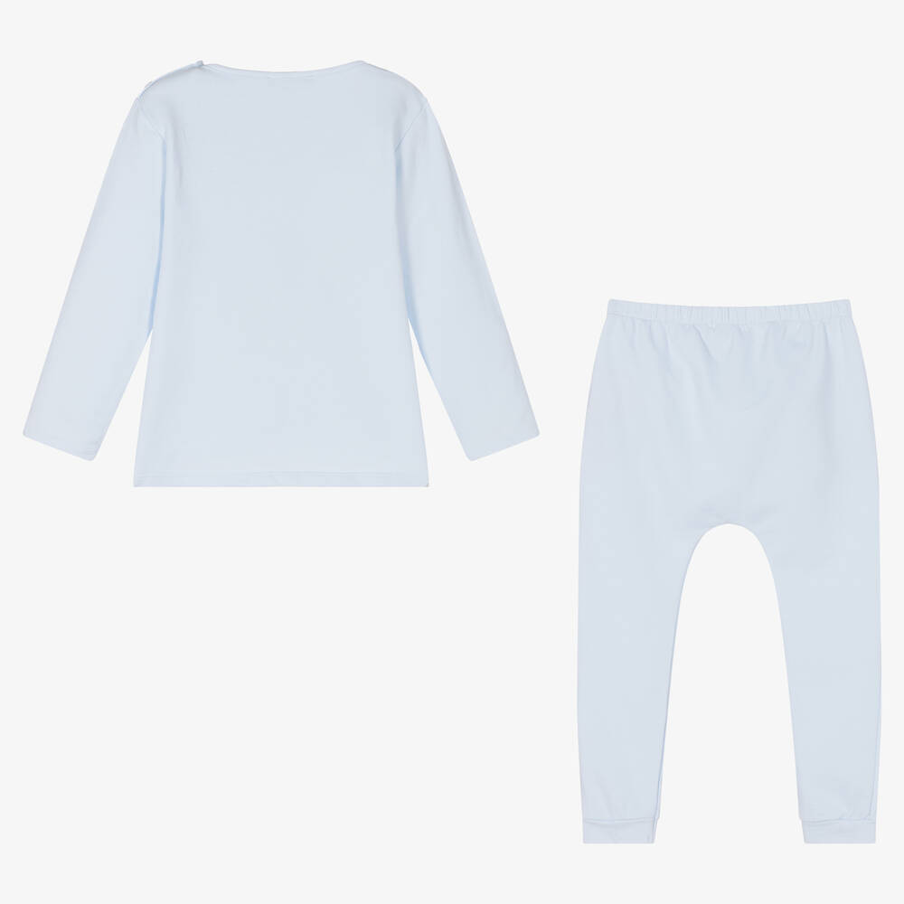 Babidu-Boys Blue Cotton Trouser Set | Childrensalon Outlet