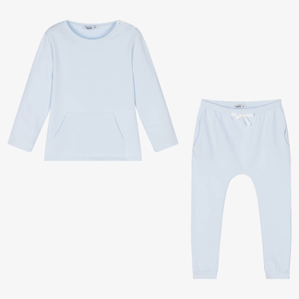 Babidu-Boys Blue Cotton Trouser Set | Childrensalon Outlet