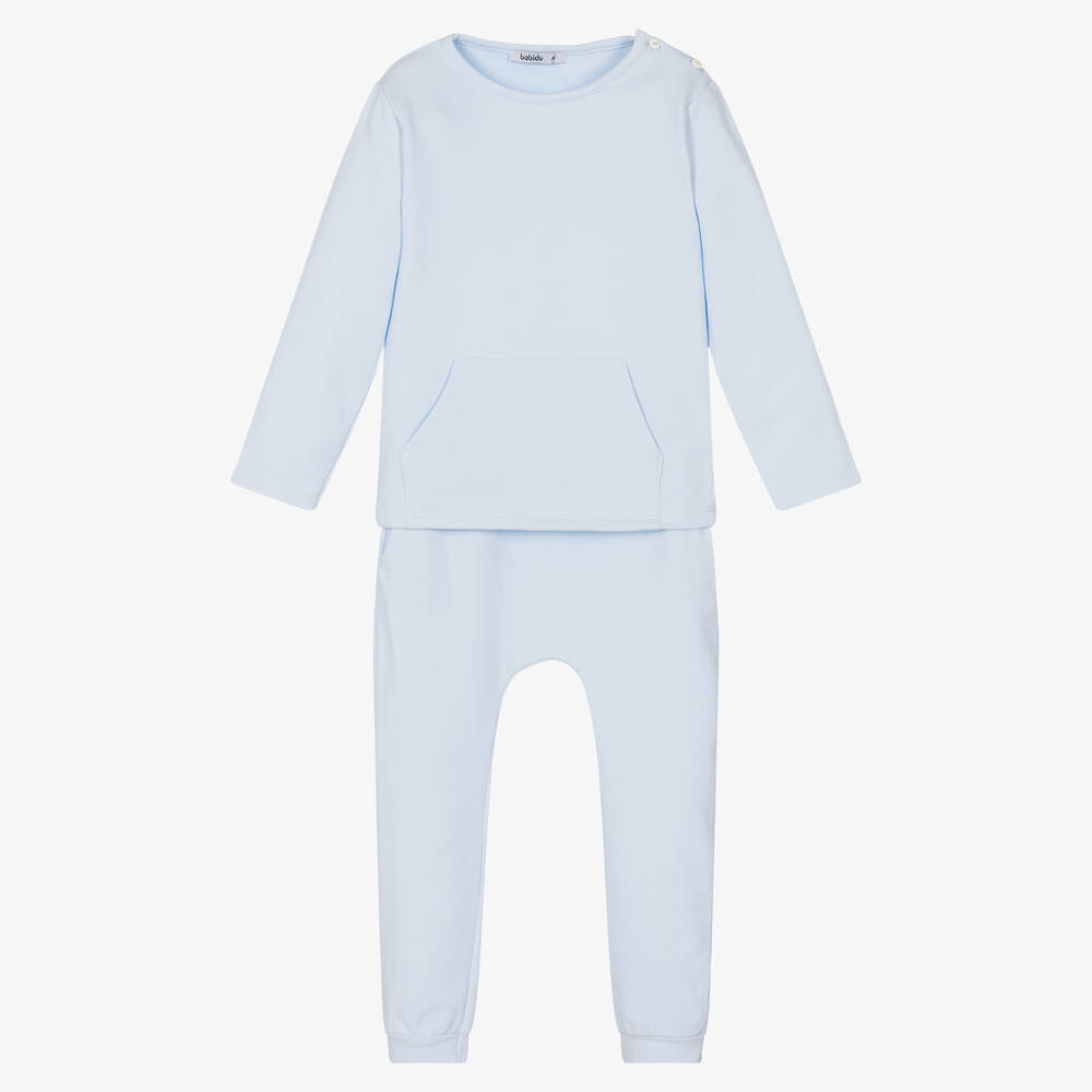 Babidu - Boys Blue Cotton Trouser Set | Childrensalon Outlet