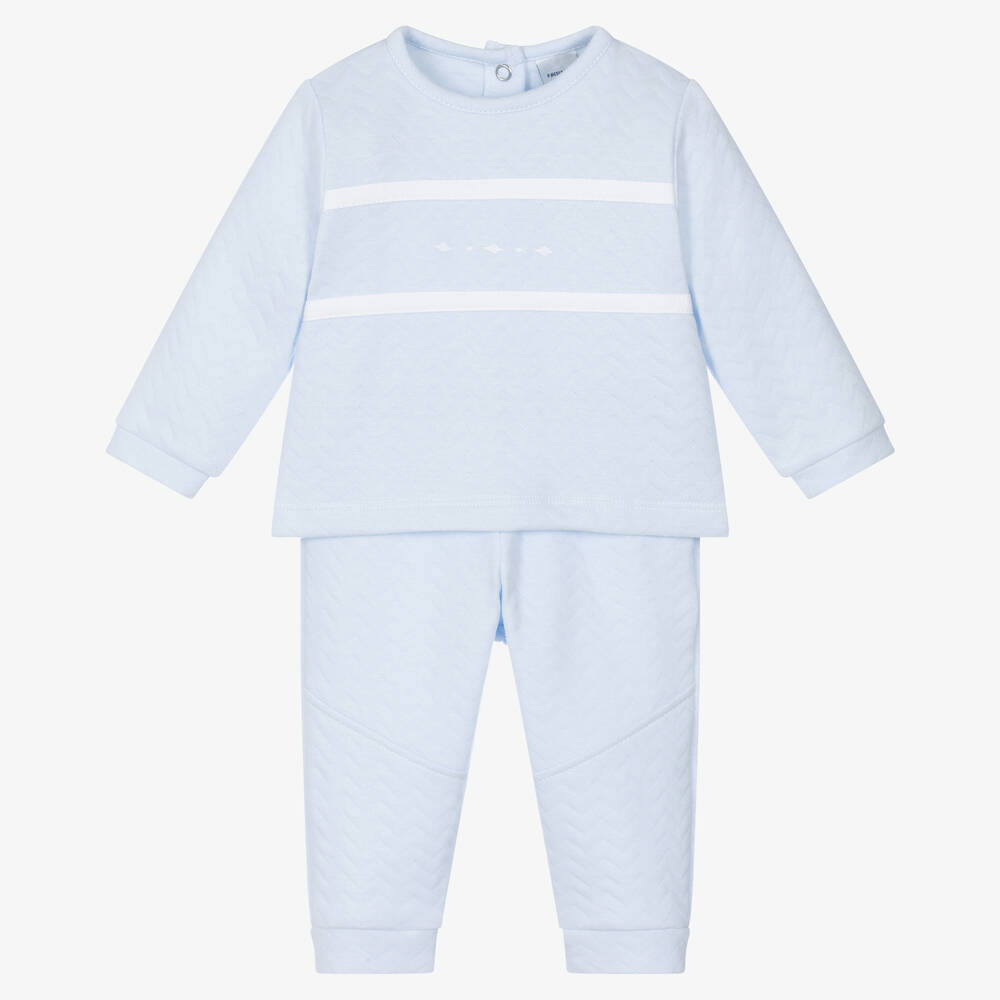 Babidu - Ensemble pantalon bleu en coton | Childrensalon