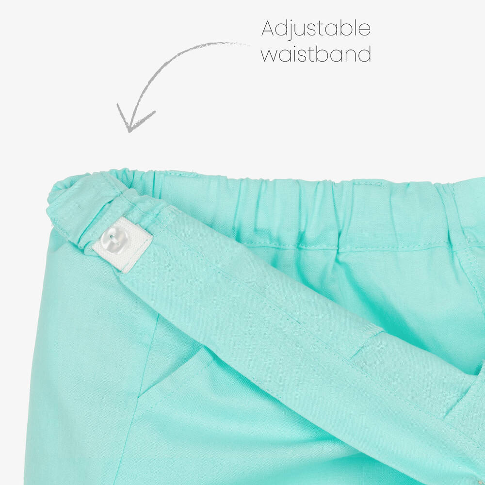 Babidu-Голубая рубашка в клетку и шорты из хлопка | Childrensalon Outlet