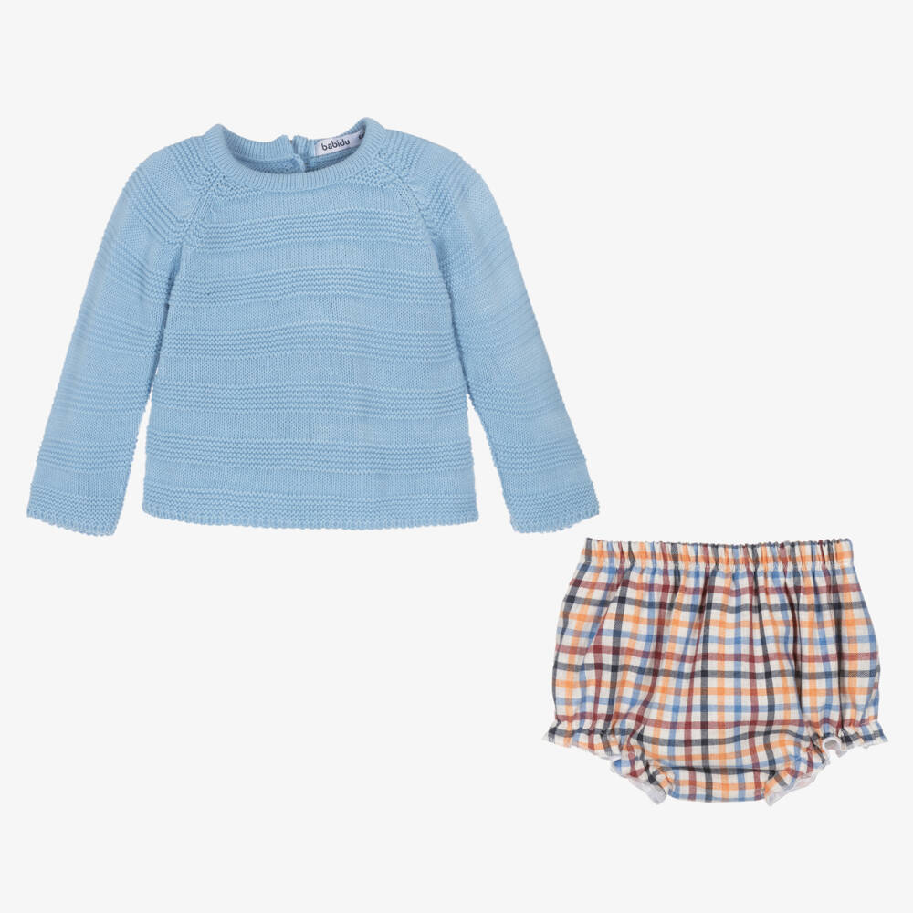 Babidu-Boys Blue Knit Sweater Set | Childrensalon Outlet