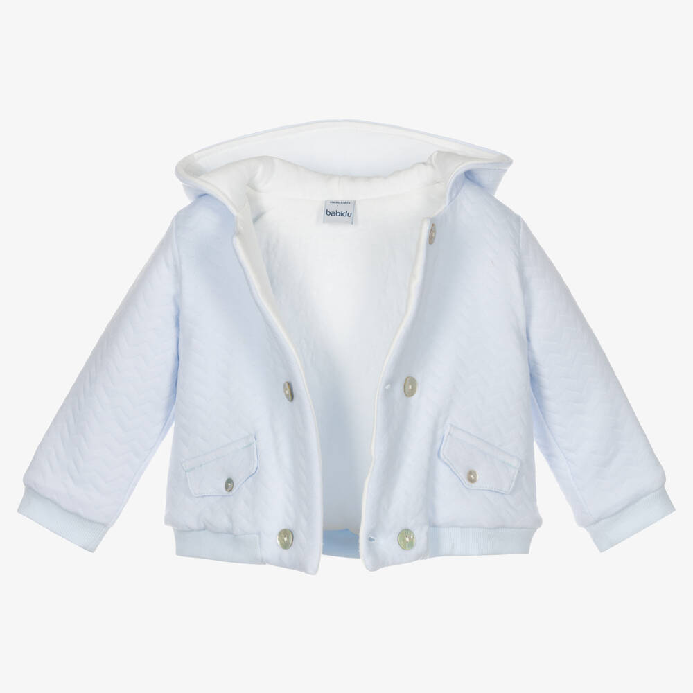 بابيدو -معطف برام أطفال ولادي قطن جيرسي مبطن لون أزرق | Childrensalon Outlet