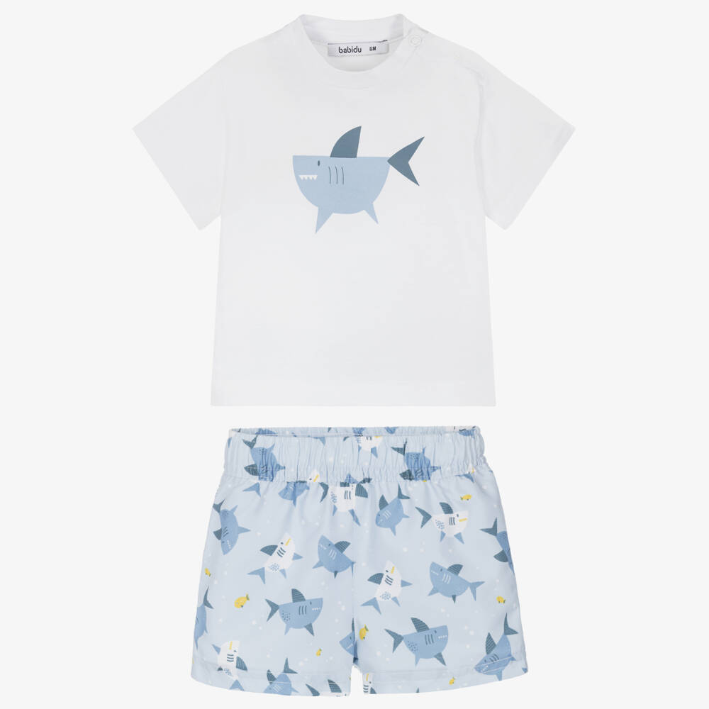 Babidu-Комплект синий с акулами для мальчиков | Childrensalon Outlet
