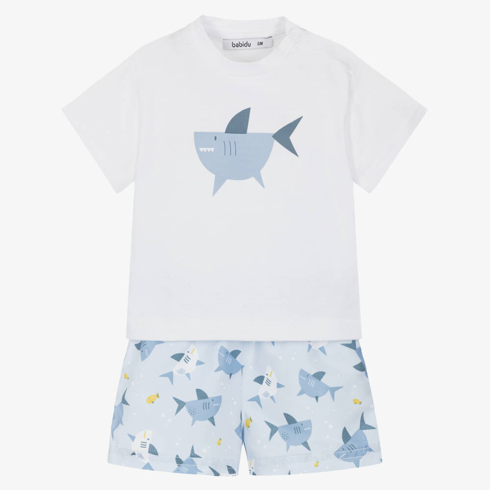 Babidu-Boys Blue Shark Adventure Set | Childrensalon Outlet