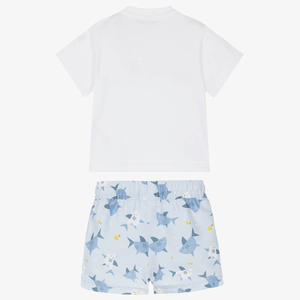 Babidu-Комплект синий с акулами для мальчиков | Childrensalon Outlet