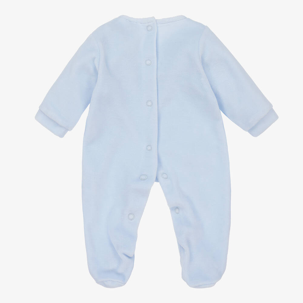Babidu-Boys Blue Smocked Babygrow | Childrensalon Outlet