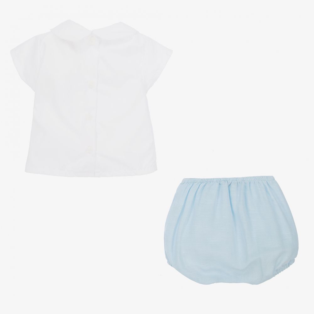 Babidu Boys Blue Smocked Shorts Set Childrensalon Outlet