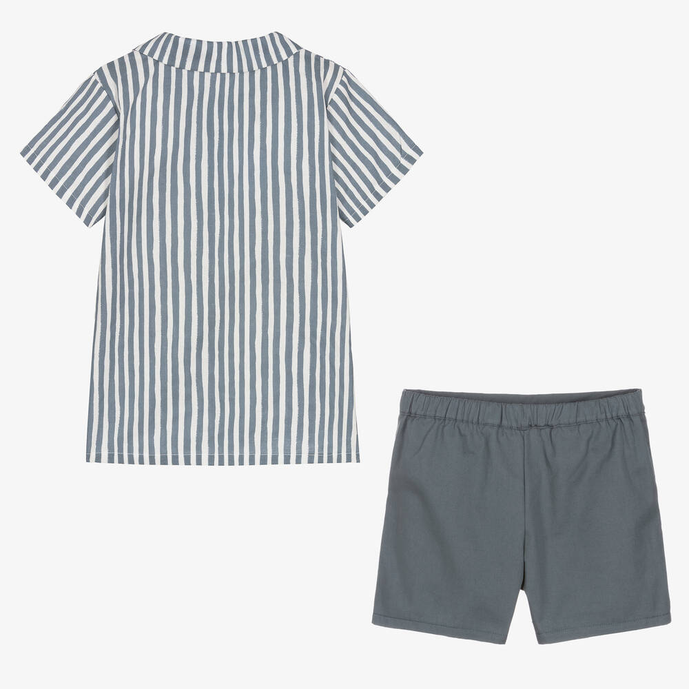 Babidu-Рубашка в синюю полоску и шорты | Childrensalon Outlet