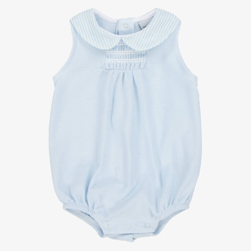 Babidu-Boys Blue Textured Cotton Shortie | Childrensalon Outlet