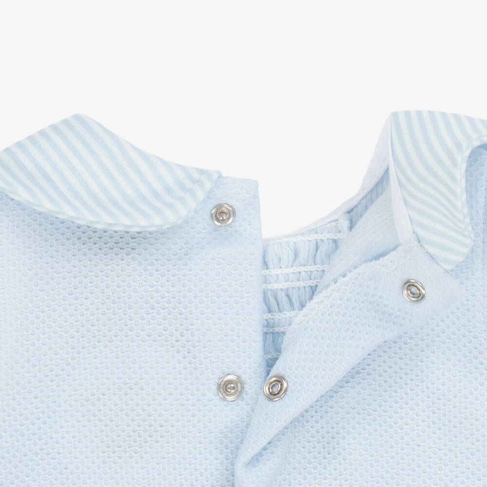 Babidu-Boys Blue Textured Cotton Shortie | Childrensalon Outlet