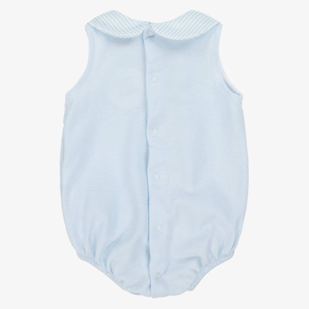 Babidu-Boys Blue Textured Cotton Shortie | Childrensalon Outlet