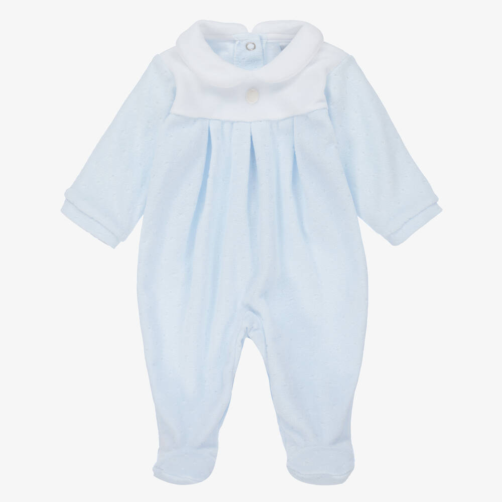 Babidu - Blauer Velours-Strampler (J) | Childrensalon