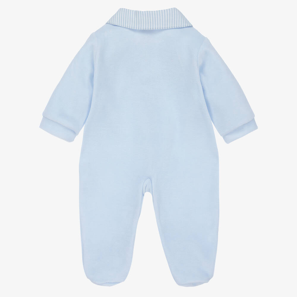 Babidu-بيبي غرو قطن قطيفة لون أزرق للمواليد | Childrensalon Outlet