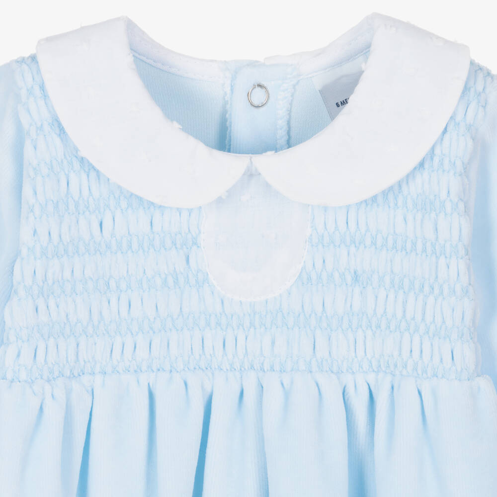 Babidu-Boys Blue Velour Sleepsuit | Childrensalon Outlet