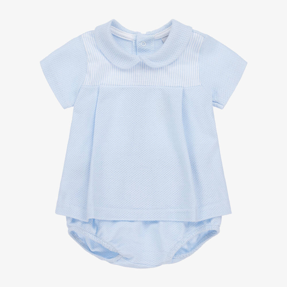 Babidu-Голубой топ и шорты из вафельного хлопка для мальчиков | Childrensalon Outlet