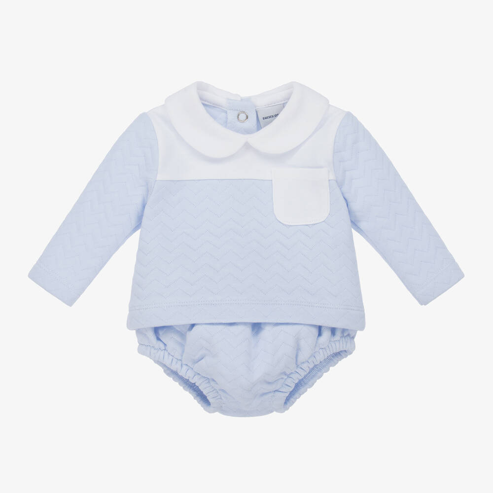 Babidu - Shorts-Set in Blau und Weiß (J) | Childrensalon