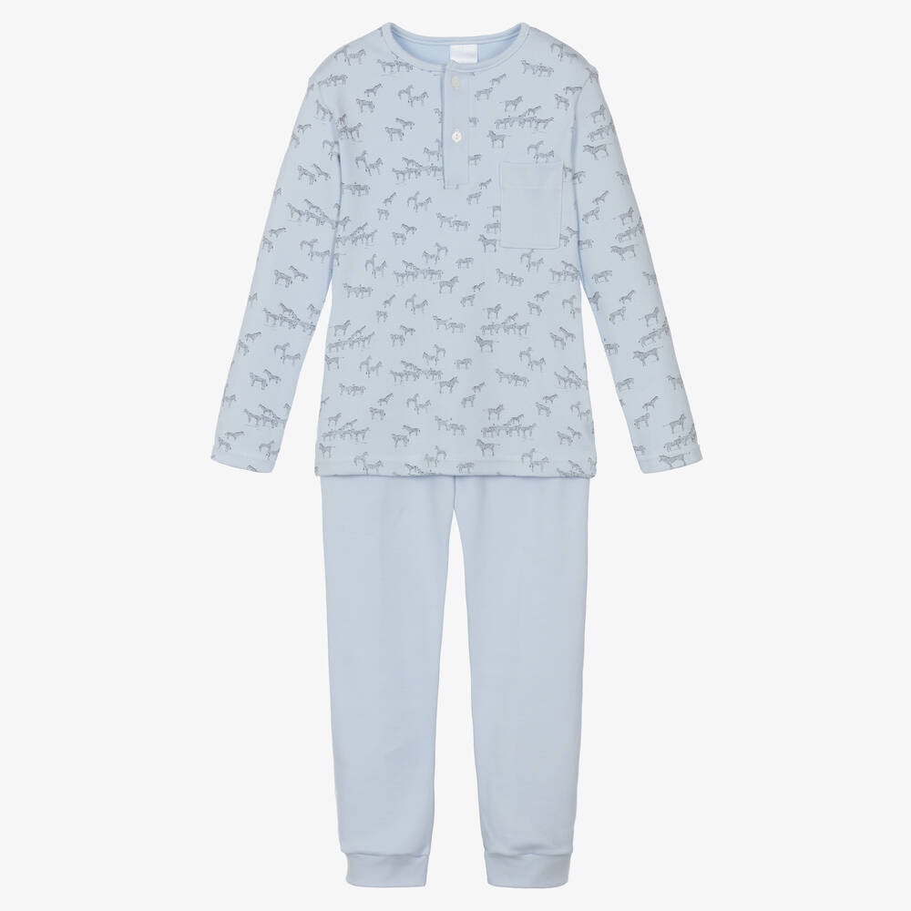 Babidu - Boys Blue Zebra Pyjamas | Childrensalon