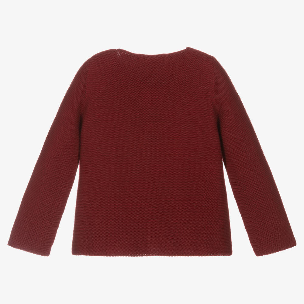 Babidu-Boys Burgundy Cotton Cardigan | Childrensalon Outlet