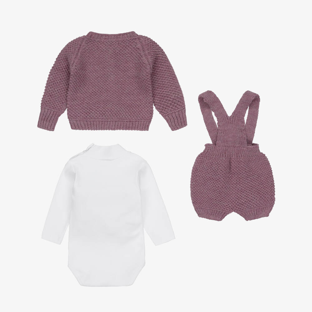 Babidu-Boys Burgundy Knit Outfit Set | Childrensalon Outlet
