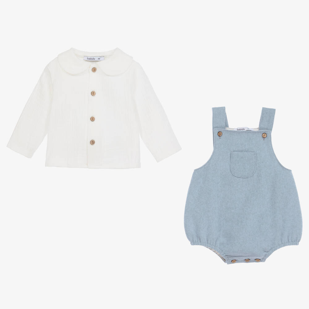 Babidu-Boys Charming Blue Shortie Ensemble | Childrensalon Outlet