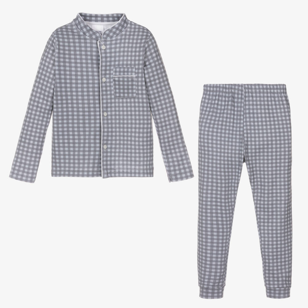 Babidu-Boys Checked Cotton Sleepwear Set | Childrensalon Outlet