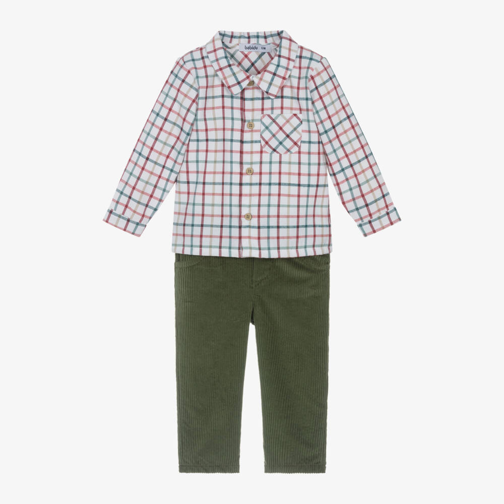 Babidu-Boys Checked Cotton Trousers Set | Childrensalon Outlet