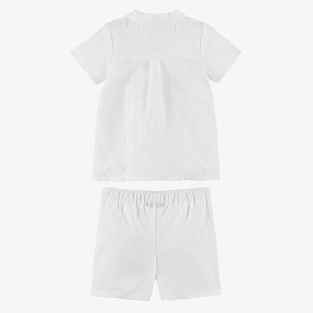 Babidu-Boys Classic White Short Ensemble | Childrensalon Outlet