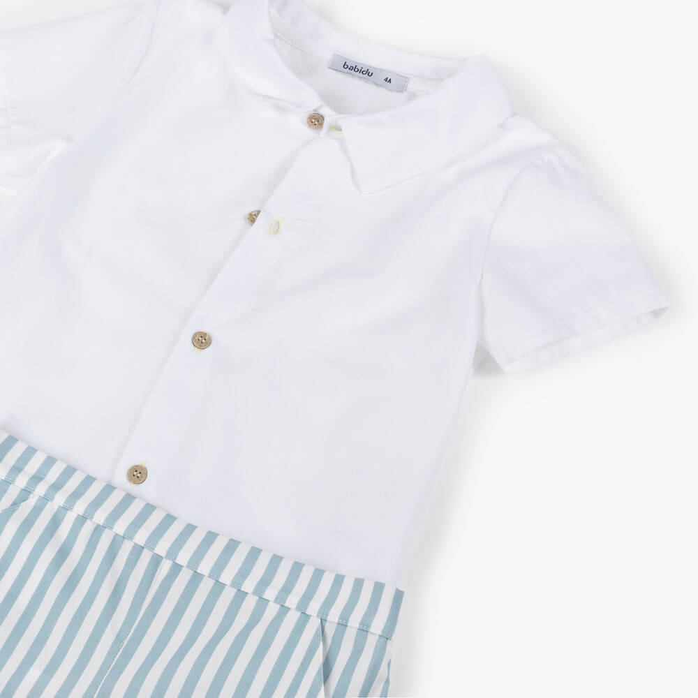 Babidu-Комплект из хлопка в синюю полоску для мальчиков | Childrensalon Outlet